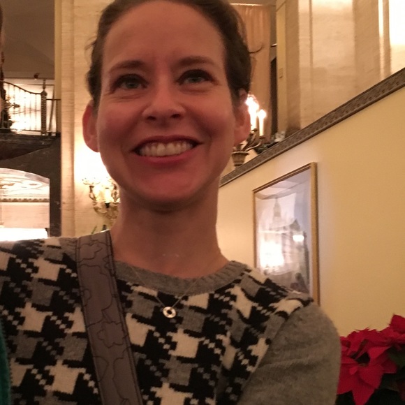 Anne Klein houndstooth sweater, M, buttons in back - Picture 5 of 6